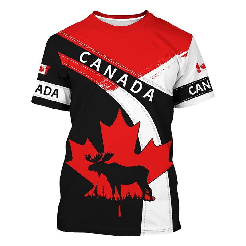 Street Fashion Canada - Camiseta Masculina Nova Moda Canadense Harajuku