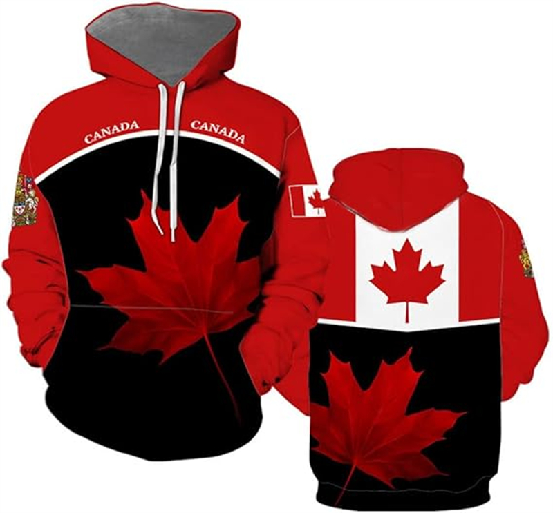 Street Fashion Canada - Canadá moletom com capuz maple leaf