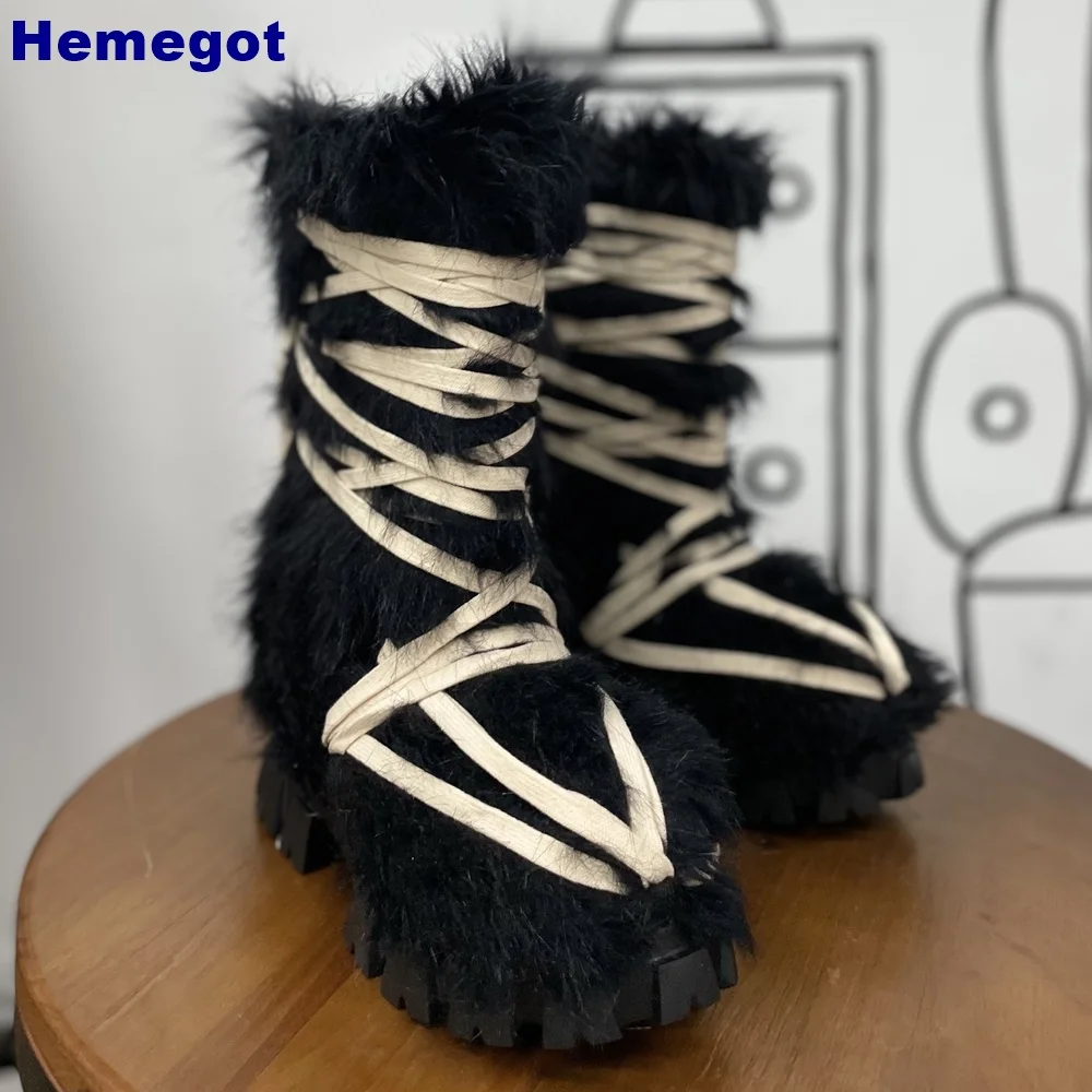 Street Fashion Y2K - Botas Femininas Pretas de Cano Médio